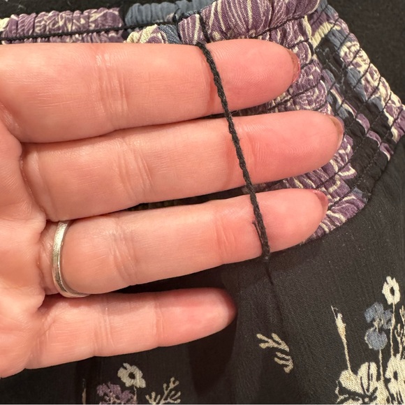 Black and Lavender Floral Maxi Skirt - Picture 8 of 11